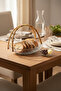 Cestino Bambu Glass Rectangular Presentation Plate with Handles, Wavy Pattern - 5