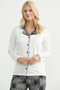 Patterned Buttoned Pajama Set - Ecru