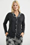 Patterned Buttoned Pajama Set - Black - 2