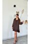 Very Stylish Above-Knee Dress with Gathered and Sleeve Detailing, Ruffled Tie-Up, and Chiffon Lining - 5