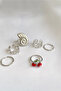 Set of 6 Rings Snail Cherry Ring Silver Ring Knuckle Ring - 2