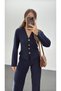 Freya Gold Buttoned Cardigan And Knit Pants Set - 4