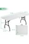Foldable Lightweight Table, Durable Outdoor and Indoor Portable - White, 180 x 74 x 74 cm (Unfolded) - 3