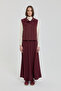Knitted Skirt Vest Set Burgundy - 3