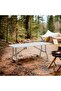 6 ft Heavy Duty Folding Table - Portable Trestle Table - White - 5