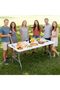 180Cm Folding Table 6-Foot Plastic Trestle Indoor & Outdoor, White Granite - 6