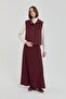 Knitted Skirt Vest Set Burgundy - 4