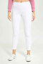 White Skinny Mid Waist Jeans
