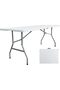 6ft Folding Table - Portable Heavy Duty Plastic Picnic Table, White