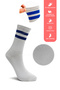 3-Piece Cotton Men's Tennis Socks Set - Striped Patterned Tennis Socks - 2