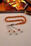 Bilek Boy Faseta Model Damla Kehribar Silver Design Tesbih (Amber), (Amber Drop Prayer Beads) - 2