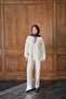 Women's Scarf Double Set White