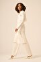 Women's Stone Detailed Two-Piece Suit Ecru 20740 - 2