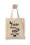 Teacher because Written Teachers' Day White Cloth Bag Long Handle Shopping Bag Beach Bag