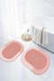 Digital Non-Slip Base Washable Home Written Oval Bath Mat Toilet Set