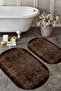 Digital Non-Slip Base Washable Modern Oval Bath Mat Toilet Set - 4