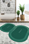 Digital Non-Slip Base Washable Home Written Oval Bath Mat Toilet Set - 3