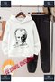 Children's Unisex'Ataturk Signed Black' Special Printed Hooded Tracksuit Set