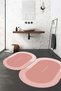 Digital Non-Slip Base Washable Home Written Oval Bath Mat Toilet Set - 6