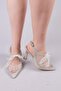 Bernal Tulle Lace-Up Stiletto Gold