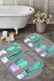 Digital Non-Slip Base Washable Colorful Cactus Model Oval Bath Mat Toilet Set - 5