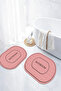 Digital Non-Slip Base Washable Framed Bathroom Written Oval Bath Mat Toilet Set