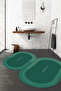 Digital Non-Slip Base Washable Home Written Oval Bath Mat Toilet Set - 5