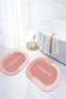 Digital Non-Slip Base Washable Bathroom Written Oval Bath Mat Toilet Set