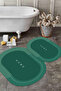 Digital Non-Slip Base Washable Home Written Oval Bath Mat Toilet Set - 4