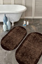 Digital Non-Slip Base Washable Modern Oval Bath Mat Toilet Set - 6