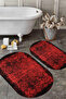 Digital Non-Slip Base Washable Modern Oval Bath Mat Toilet Set - 4