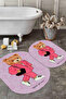 Digital Non-Slip Base Washable Elephant Man Patterned Oval Bath Mat Toilet Set - 4