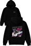 Mechanic Women Design Printed Oversized Black Hooded Sweatshirt