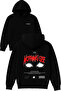 Nothing See Design Printed Oversized Black Hooded Sweatshirt