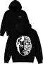 You May Say Tasarım Printed Oversized Siyah Hooded Sweatshirt