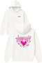 Dateparty Design Printed Oversized White Hooded Sweatshirt
