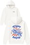Tiger Beijing Design Printed Oversized White Hooded Sweatshirt