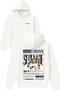Enıgmatıc Design Printed Oversized White Hooded Sweatshirt