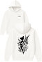 Melek Tasarım Printed Oversized White Hooded Sweatshirt