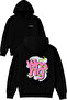 Wrong Design Printed Oversize Black Hooded Sweatshirt