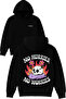 No Hurrıes Design Printed Oversized Black Hooded Sweatshirt