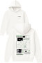 Paradox Design Printed Oversized White Hooded Sweatshirt