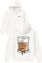Serum Coffee Design Printed Oversized White Hooded Sweatshirt