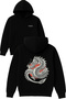 Dragon Japanese Design Printed Oversized Black Hooded Sweatshirt
