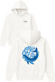 The Save Ocean Design Printed Oversized White Hooded Sweatshirt