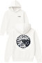 Chasıng the Sun Design Printed Oversized White Hooded Sweatshirt