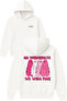On Wednesdays Design Printed Oversized White Hooded Sweatshirt