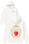 Ottoman Design Printed Oversized White Hooded Sweatshirt