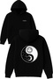 Sun and Moon Design Printed Oversized Black Hooded Sweatshirt