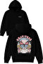Gratitude Design Printed Oversized Black Hooded Sweatshirt